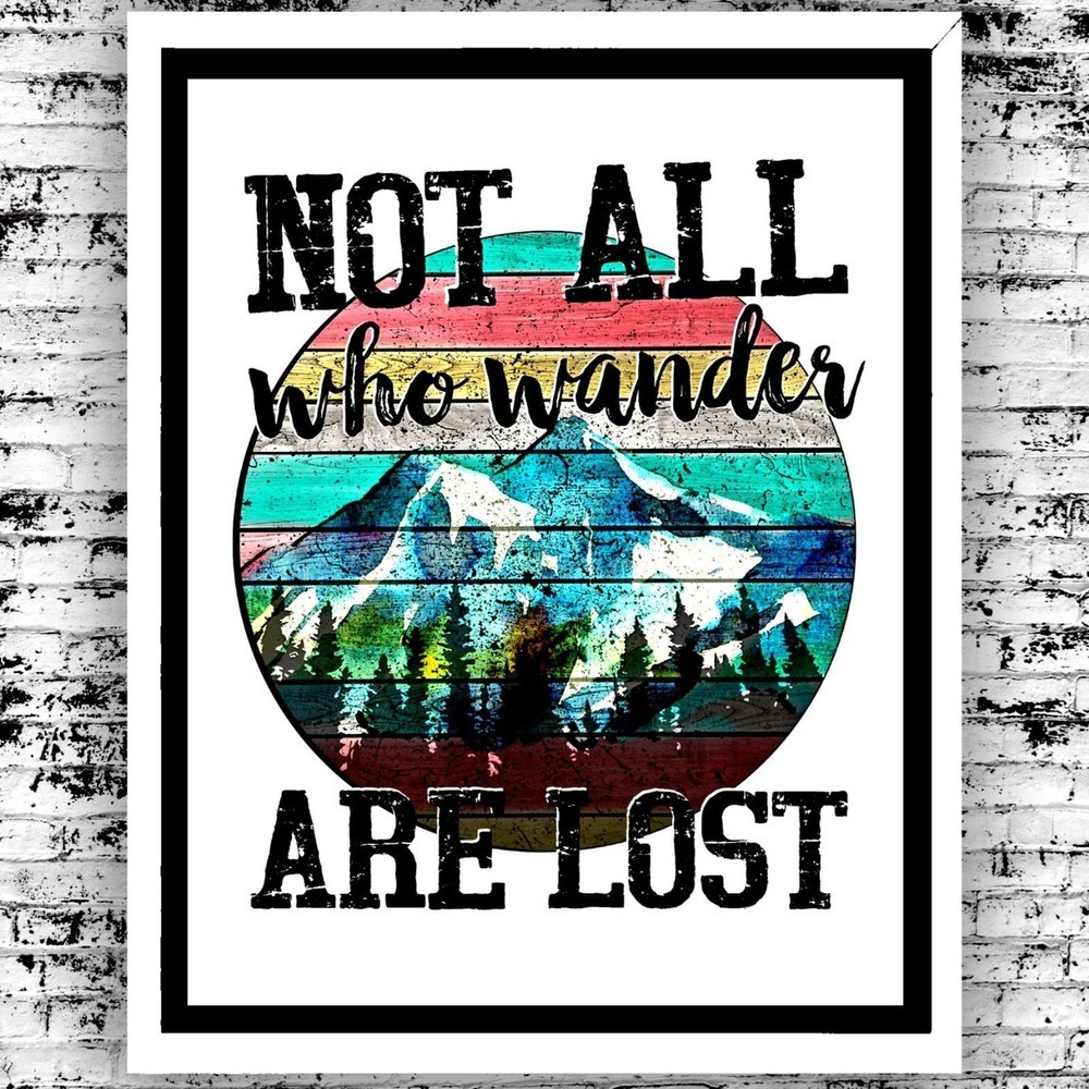Art Print Mountain Landscape Travel Vintage Retro Style Wall Decor